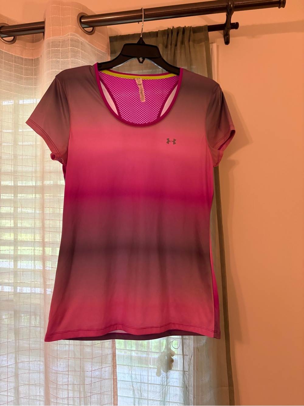 Under Armour Women’s Pink to Gray Gradient Short Sleeve Athletic Tee